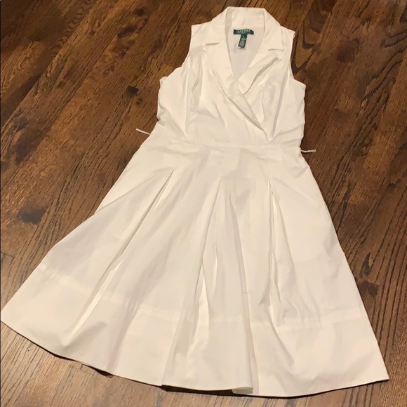 ralph lauren white cotton dress